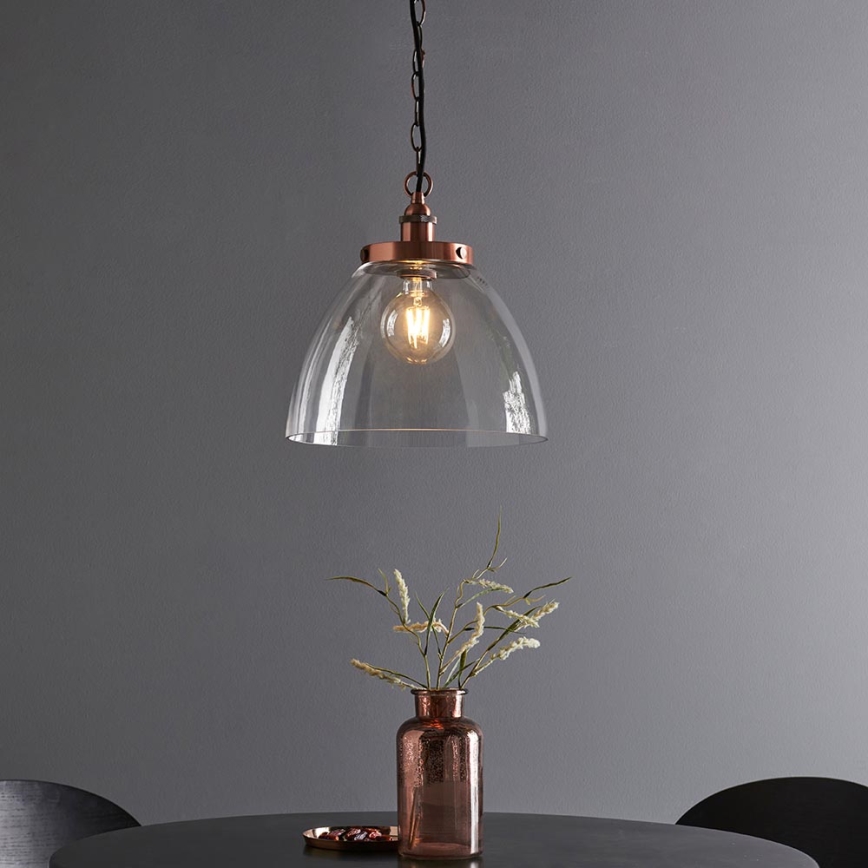 Endon 106895 - HANSEN Chain Pendant Light 1xE27/10W/230V Copper
