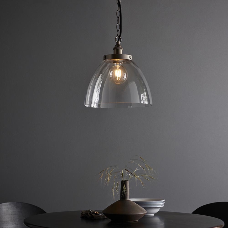 Endon 106896 - HANSEN Chain-Hung Chandelier, 1x E27/10W/230V, Matte Chrome