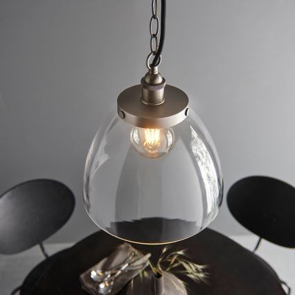 Endon 106896 - HANSEN Chain-Hung Chandelier, 1x E27/10W/230V, Matte Chrome