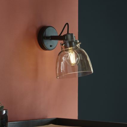 Endon 107011 - Wall-mounted spotlight URBAN 1xE27/10W/230V black/smoked black