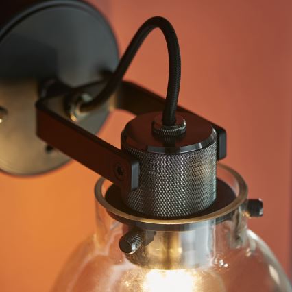 Endon 107011 - Wall-mounted spotlight URBAN 1xE27/10W/230V black/smoked black