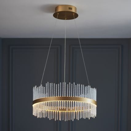 Endon 107671 - LED Dimmable chandelier on a string ADRIEL LED/41W/230V 3000K d. 51 cm gold/clear