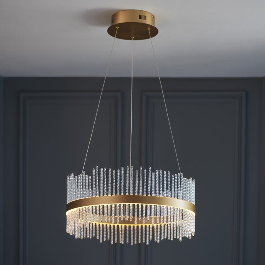 Endon 107671 - LED Dimmable chandelier on a string ADRIEL LED/41W/230V 3000K d. 51 cm gold/clear
