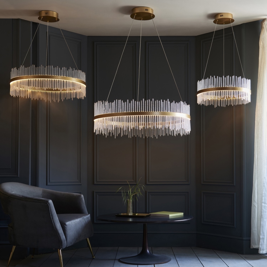 Endon 107671 - LED Dimmable chandelier on a string ADRIEL LED/41W/230V 3000K d. 51 cm gold/clear