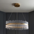 Endon 107672 - ADRIEL Dimmable LED Cable-Hung Chandelier LED/83W/230V 3000K Ø 89 cm Gold/Clear