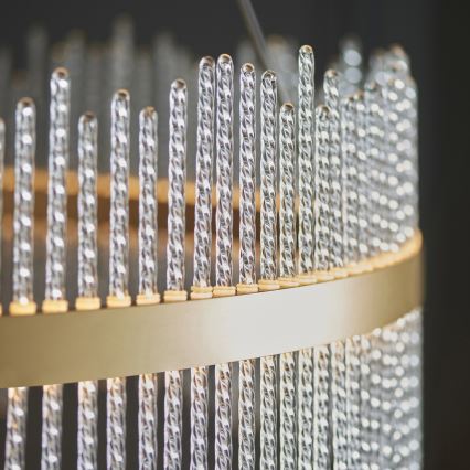 Endon 107672 - ADRIEL Dimmable LED Cable-Hung Chandelier LED/83W/230V 3000K Ø 89 cm Gold/Clear