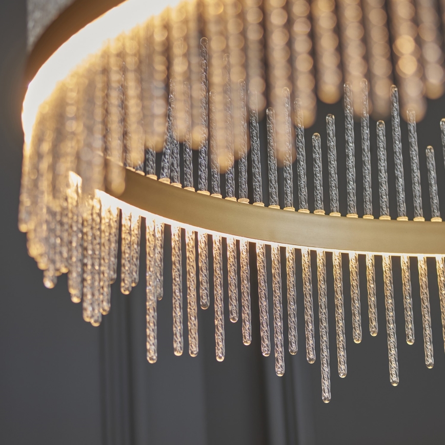 Endon 107672 - ADRIEL Dimmable LED Cable-Hung Chandelier LED/83W/230V 3000K Ø 89 cm Gold/Clear