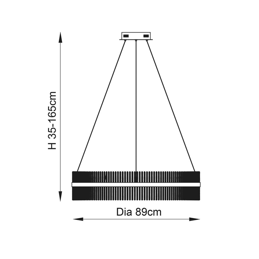 Endon 107672 - ADRIEL Dimmable LED Cable-Hung Chandelier LED/83W/230V 3000K Ø 89 cm Gold/Clear