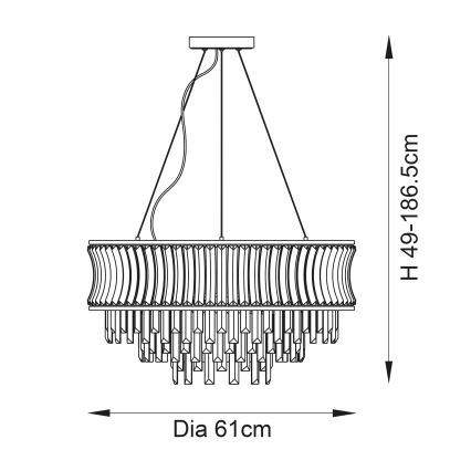 Endon 107785 - Cable-suspended chandelier 9xE14/6W/230V brass