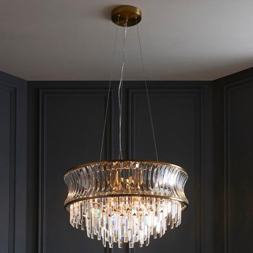 Endon 107785 - Cable-suspended chandelier, 9xE14/6W/230V, gold finish