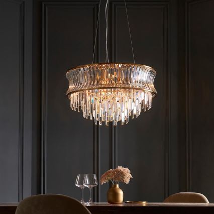 Endon 107785 - Cable-suspended chandelier, 9xE14/6W/230V, gold finish