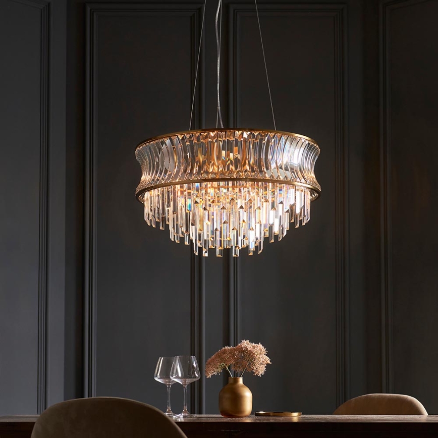 Endon 107785 - Cable-suspended chandelier, 9xE14/6W/230V, gold finish