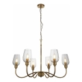 Endon 107791 - Chain-hung 6-light chandelier, E14/6W/230V, brass finish
