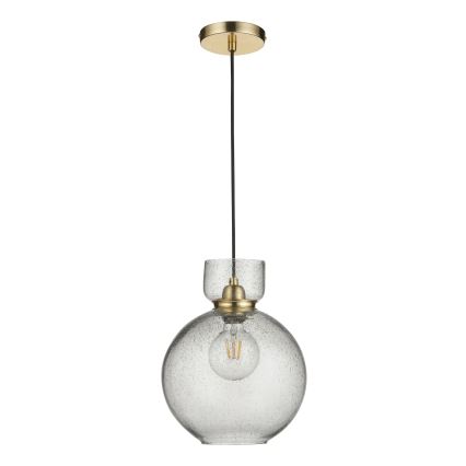 Endon 107948 - Cable-Hung Pendant, 1x E27/10W/230V, Gold/Smoky Grey