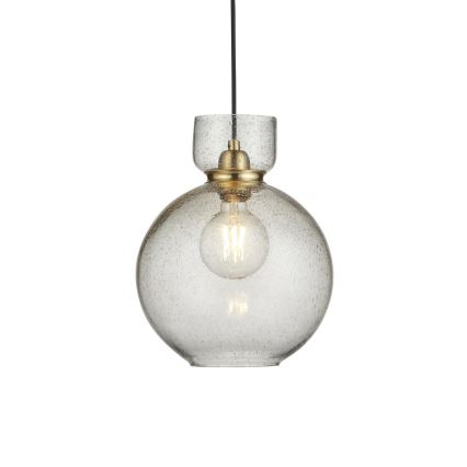 Endon 107948 - Cable-Hung Pendant, 1x E27/10W/230V, Gold/Smoky Grey