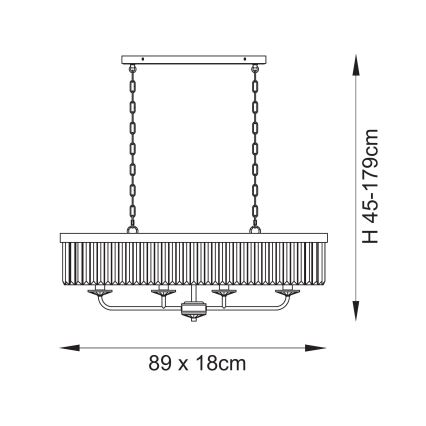 Endon 109058 - Chain-hung chandelier 4xE14/6W/230V polished chrome