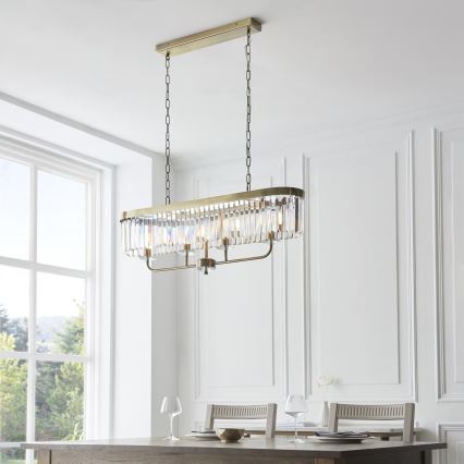 Endon 110539 - CHESTERFIELD Chain-Hung Chandelier 4xE14/6W/230V Brass