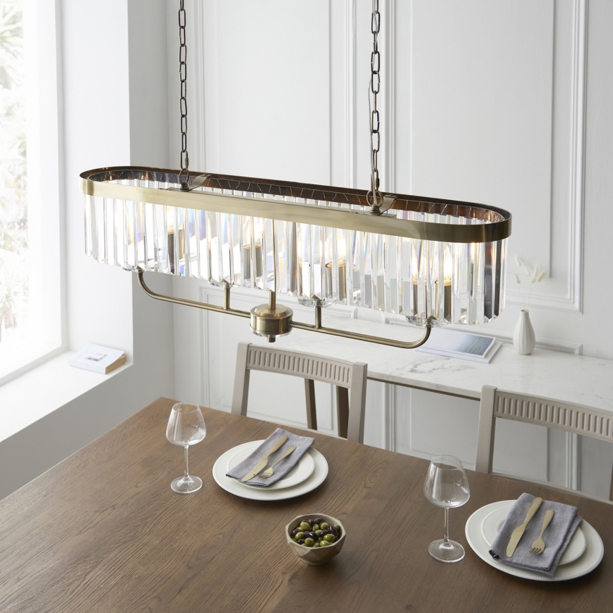 Endon 110539 - CHESTERFIELD Chain-Hung Chandelier 4xE14/6W/230V Brass