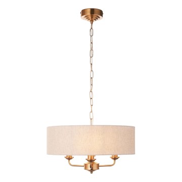 Endon 110723 - Chandelier on a chain HIGHCLERE 3xE14/40W/230V beige/brass