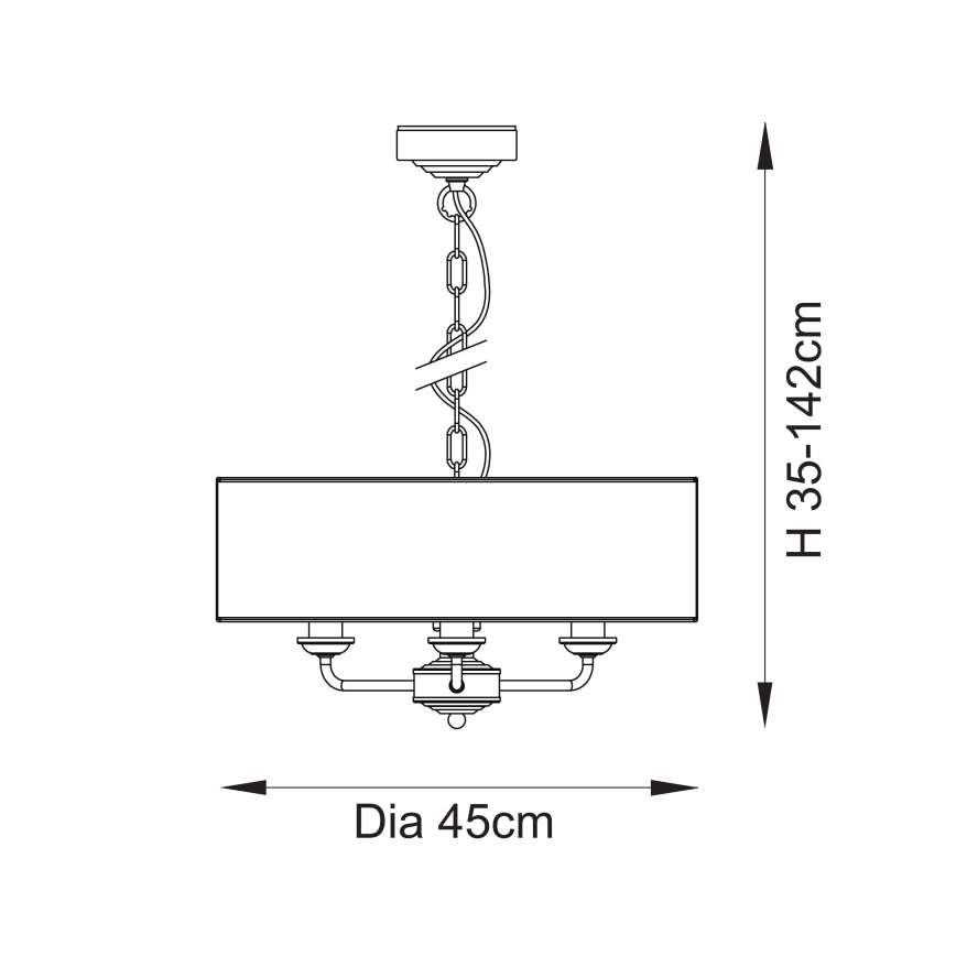 Endon 110723 - Chandelier on a chain HIGHCLERE 3xE14/40W/230V beige/brass