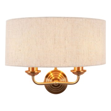 Endon 110726 - Wall light HIGHCLERE 2xE14/40W/230V beige/brass