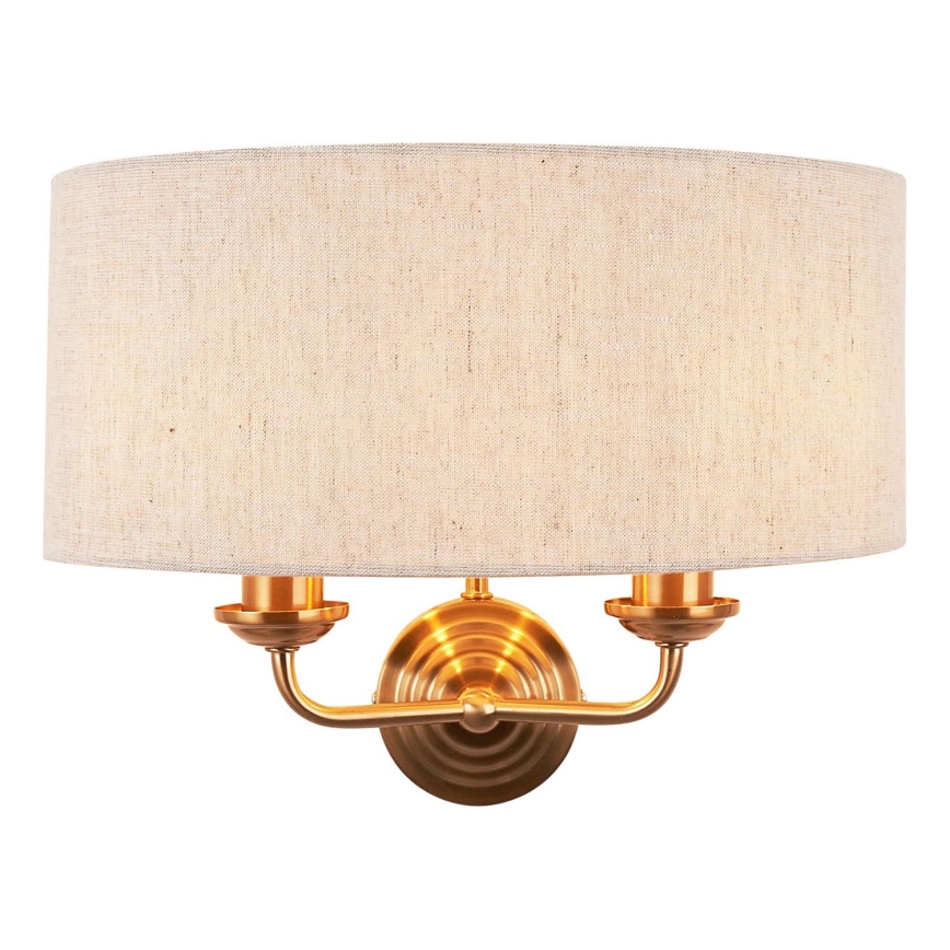 Endon 110726 - Wall light HIGHCLERE 2xE14/40W/230V beige/brass