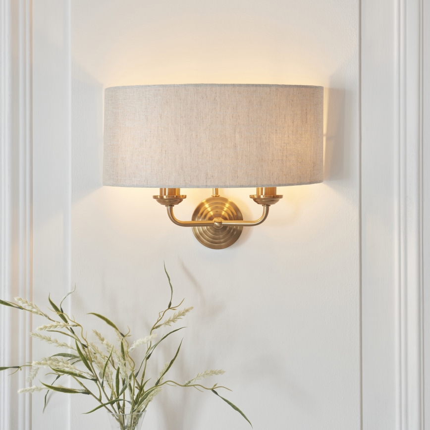 Endon 110726 - Wall light HIGHCLERE 2xE14/40W/230V beige/brass