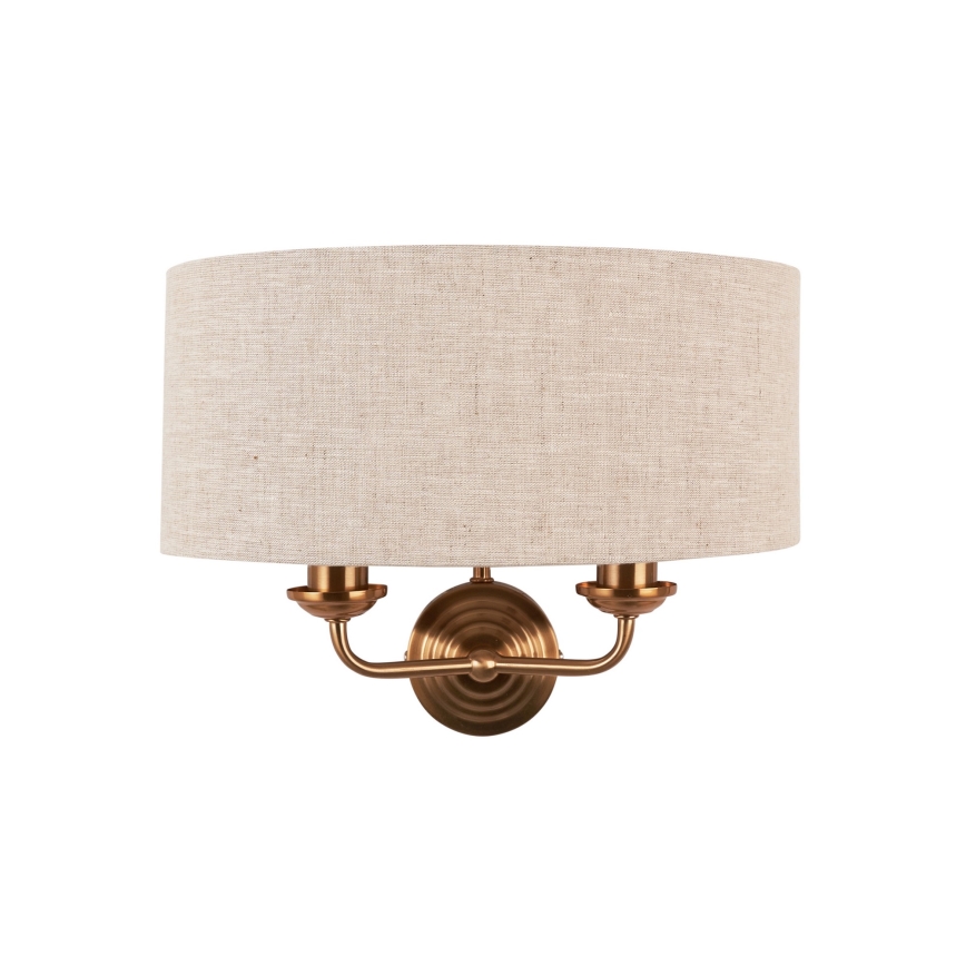 Endon 110726 - Wall light HIGHCLERE 2xE14/40W/230V beige/brass
