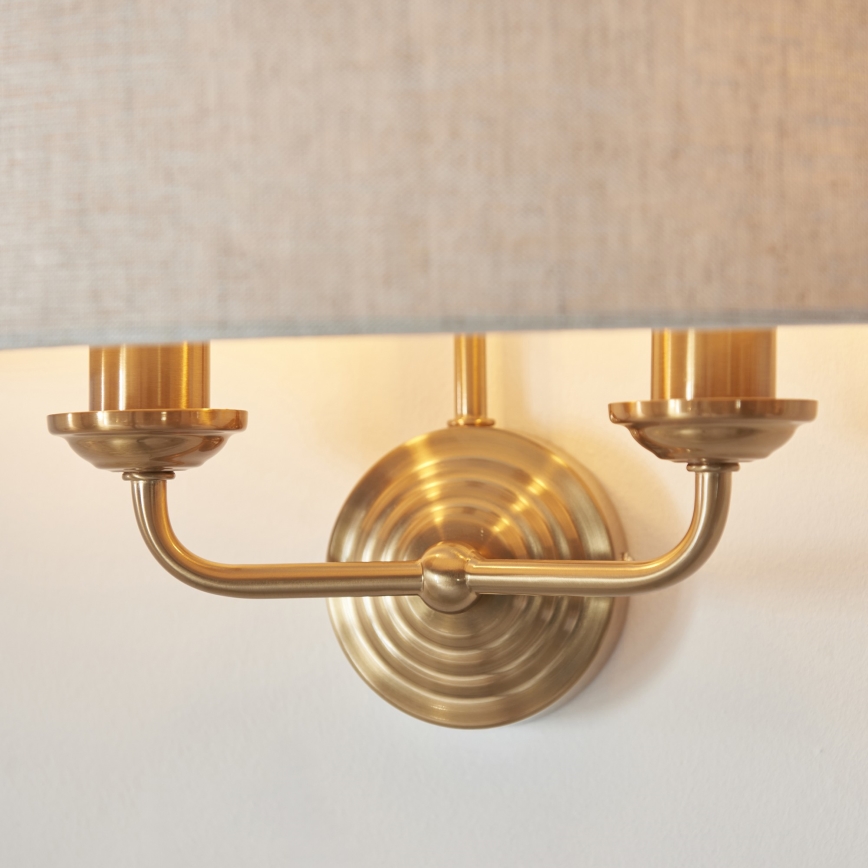 Endon 110726 - Wall light HIGHCLERE 2xE14/40W/230V beige/brass