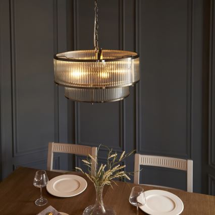 Endon 110944 - RIDGETON Chain-Hung Chandelier 5x E14/6W/230V Brass
