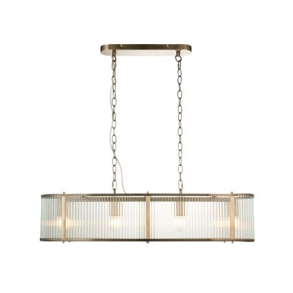 Endon 110945 - Chandelier on a chain RIDGETON 4xE14/6W/230V brass/clear