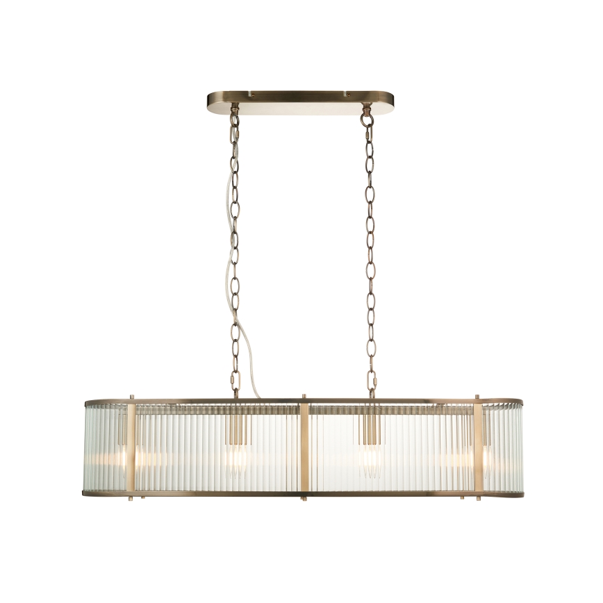 Endon 110945 - Chandelier on a chain RIDGETON 4xE14/6W/230V brass/clear