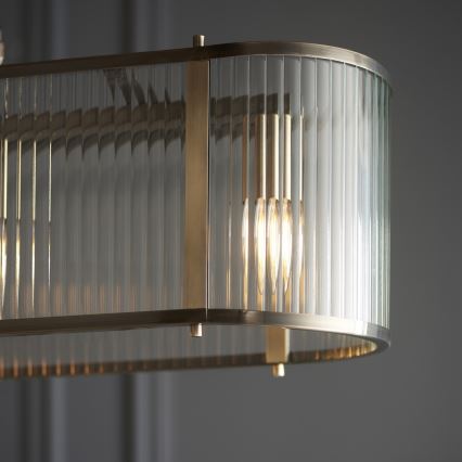 Endon 110945 - Chandelier on a chain RIDGETON 4xE14/6W/230V brass/clear