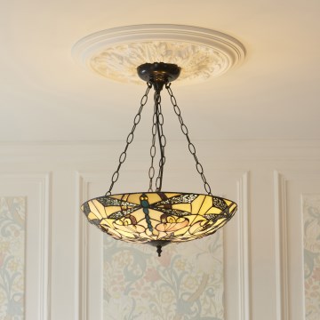 Endon 111869 - Chain chandelier Tiffany ASHTON 3xE27/10W/230V Ø 45 cm