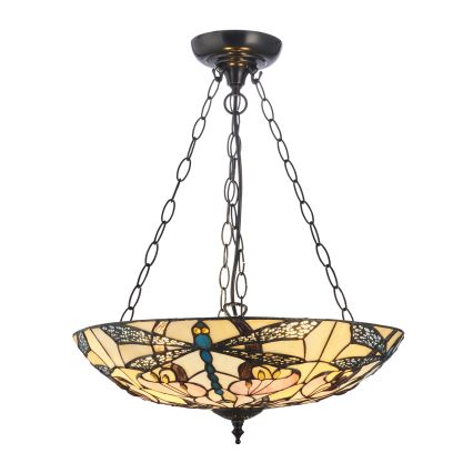 Endon 111869 - Chain chandelier Tiffany ASHTON 3xE27/10W/230V Ø 45 cm