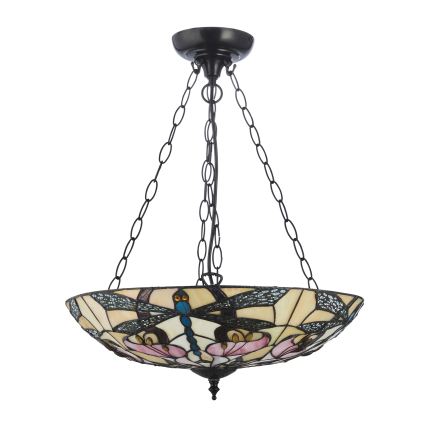 Endon 111869 - Chain chandelier Tiffany ASHTON 3xE27/10W/230V Ø 45 cm