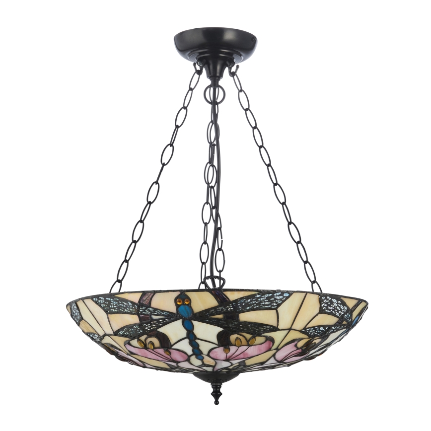 Endon 111869 - Chain chandelier Tiffany ASHTON 3xE27/10W/230V Ø 45 cm