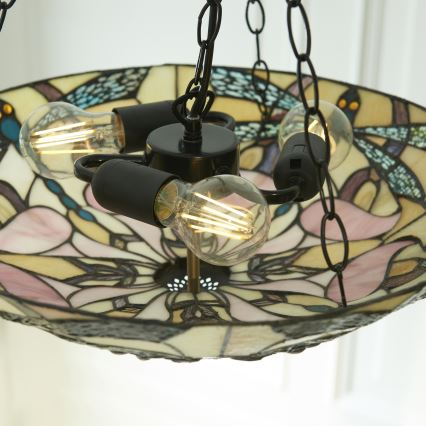 Endon 111869 - Chain chandelier Tiffany ASHTON 3xE27/10W/230V Ø 45 cm