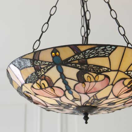 Endon 111869 - Chain chandelier Tiffany ASHTON 3xE27/10W/230V Ø 45 cm