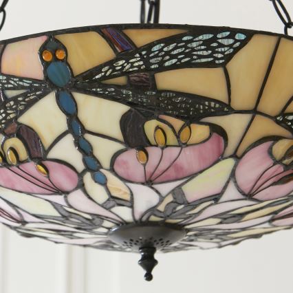 Endon 111869 - Chain chandelier Tiffany ASHTON 3xE27/10W/230V Ø 45 cm