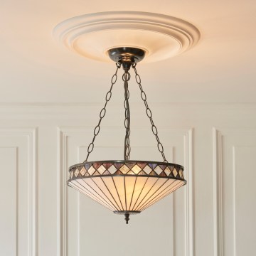 Endon 111870 - Tiffany FARGO Chain-hung Chandelier 3xE27/10W/230V Ø 41.5 cm