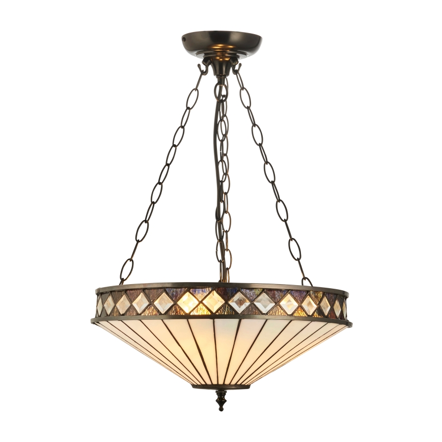 Endon 111870 - Tiffany FARGO Chain-hung Chandelier 3xE27/10W/230V Ø 41.5 cm