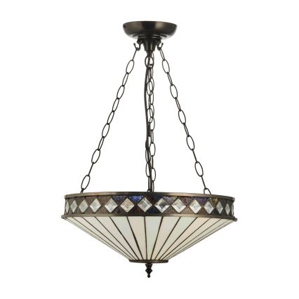 Endon 111870 - Tiffany FARGO Chain-hung Chandelier 3xE27/10W/230V Ø 41.5 cm
