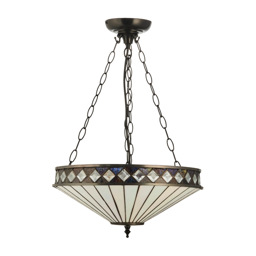 Endon 111870 - Tiffany FARGO Chain-hung Chandelier 3xE27/10W/230V Ø 41.5 cm