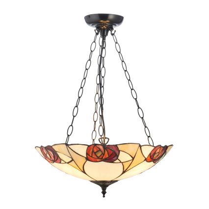 Endon 111879 - Tiffany INGRAM chain-hung chandelier 3xE27/10W/230V, Ø 45 cm