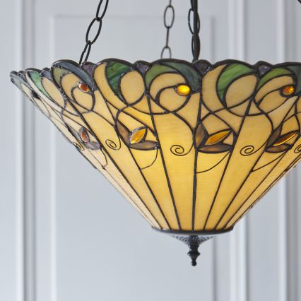 Endon 111881 - Chain-hung Tiffany chandelier JAMELIA, 3 x E27/10W/230V, Ø 50 cm
