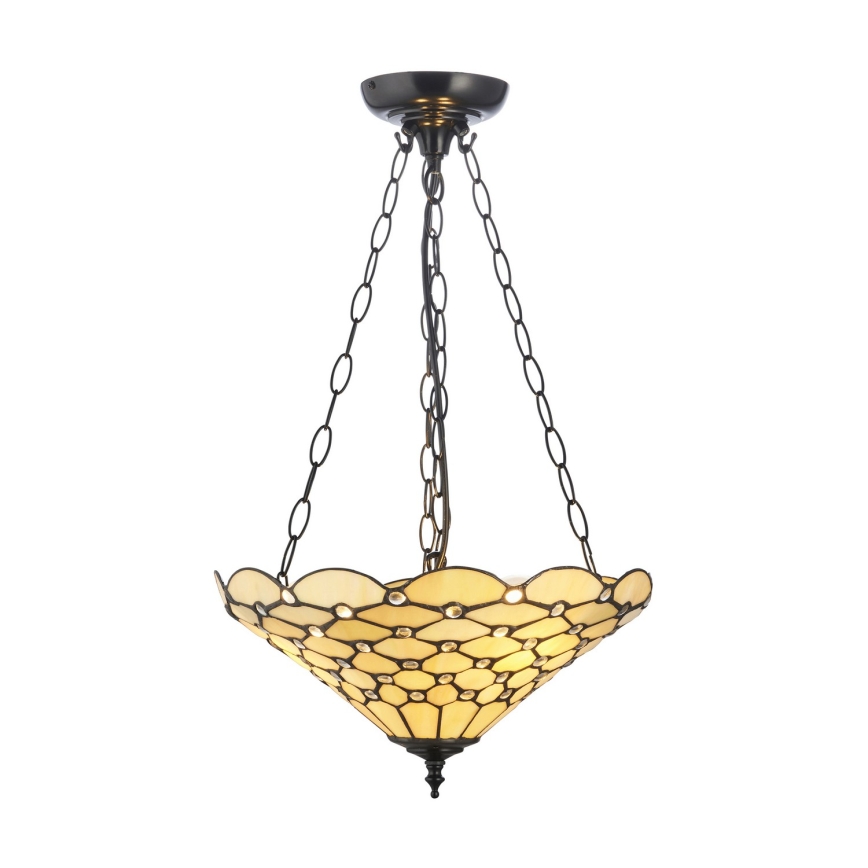 Endon 111884 - Chain-hung chandelier Tiffany PEARL 3xE27/10W/230V Ø 37 cm