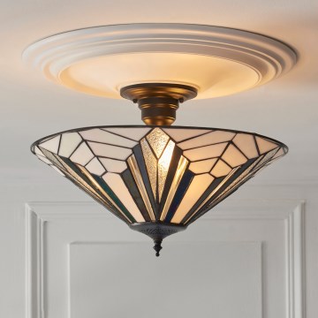 Endon 111895 - Surface-mounted Tiffany ASTORIA chandelier 3xE27/10W/230V Ø 48 cm