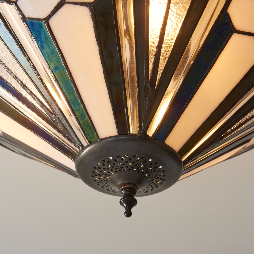 Endon 111895 - Surface-mounted Tiffany ASTORIA chandelier 3xE27/10W/230V Ø 48 cm