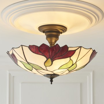 Endon 111896 - Surface-mounted Tiffany chandelier BOTANICA 3xE27/10W/230V Ø 45 cm